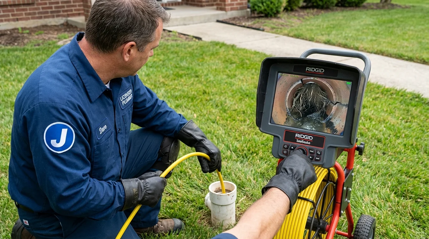 Sewer camera inspection being performed by Johns Plumbing LLC in Winnsboro