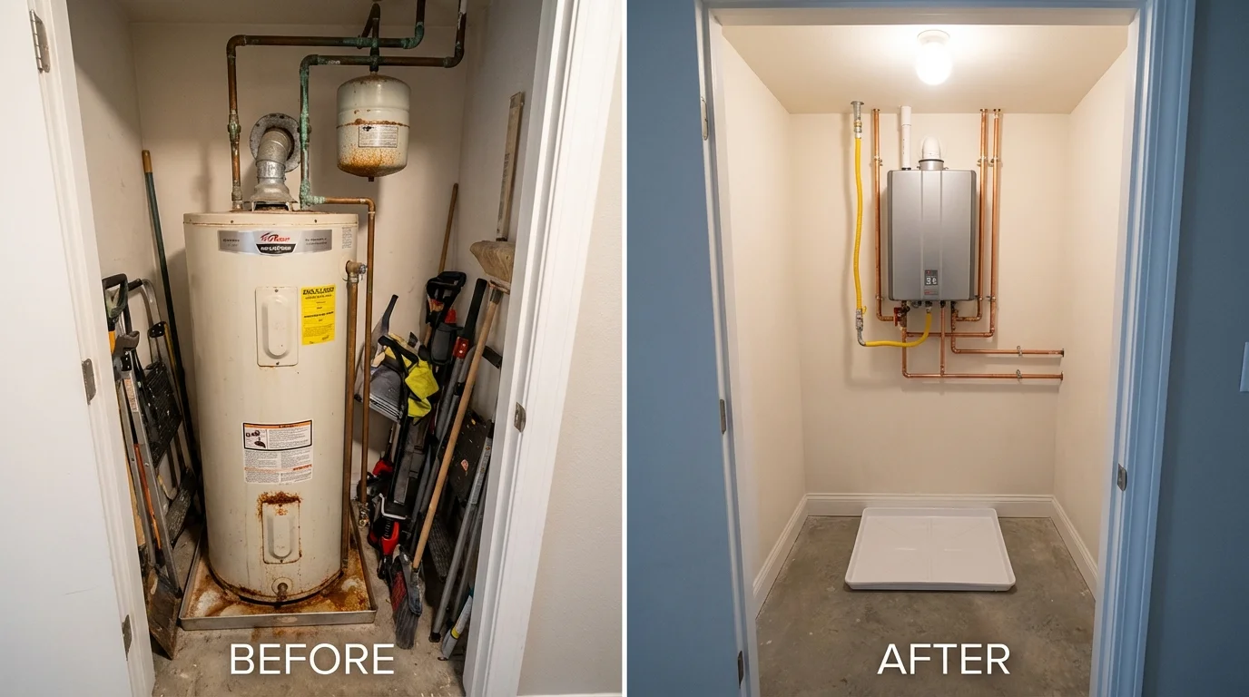 Tank water heater versus wall-mounted tankless unit comparison for Winnsboro, SC homeowners